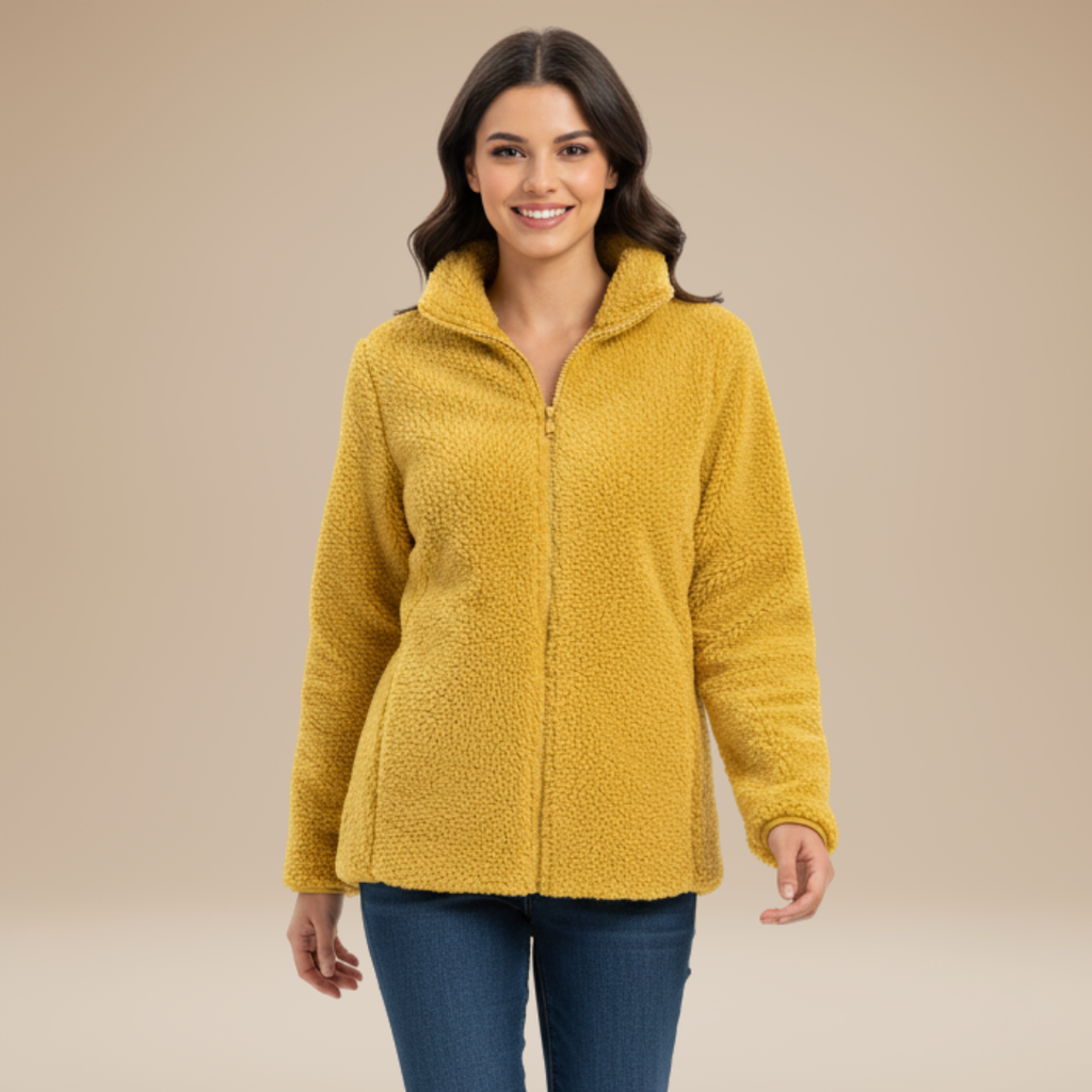 Mia | Cappotto Teddy Morbido da Donna con Zip Integrale