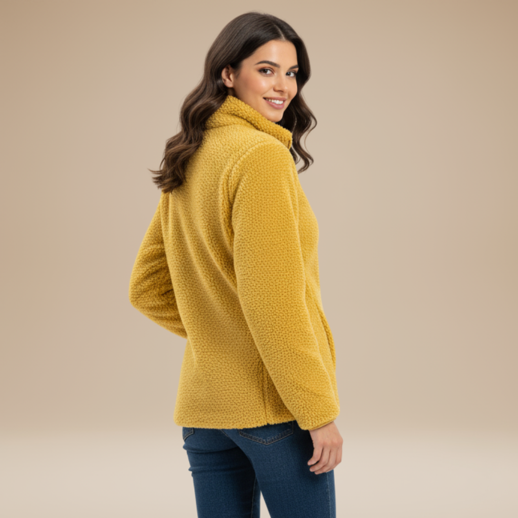 Mia | Cappotto Teddy Morbido da Donna con Zip Integrale