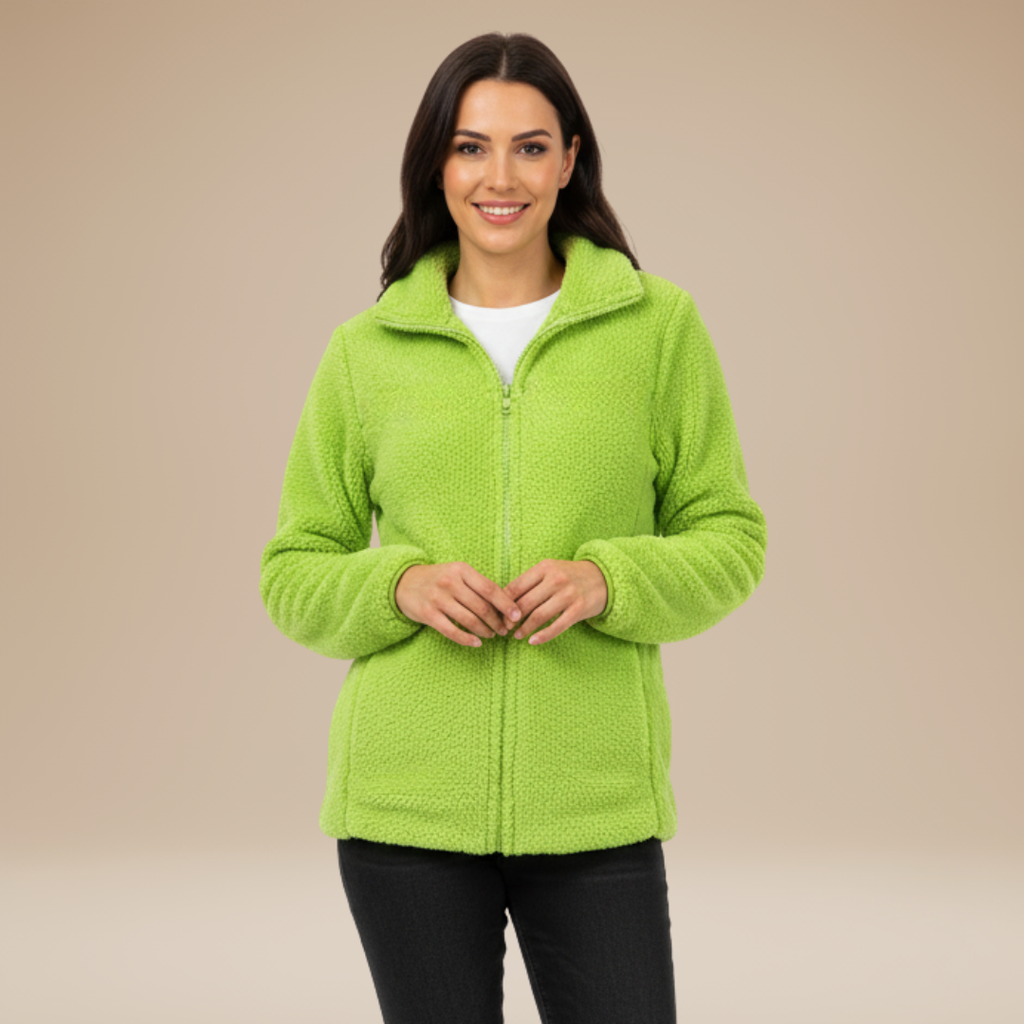 Mia | Cappotto Teddy Morbido da Donna con Zip Integrale