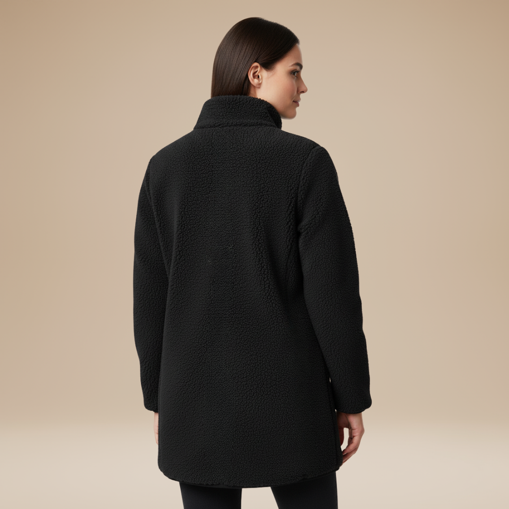 Mia | Cappotto Teddy Morbido da Donna con Zip Integrale